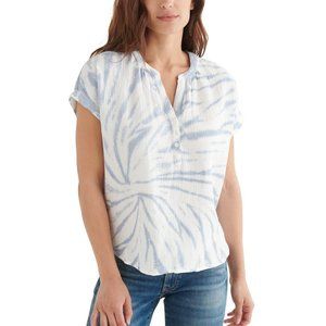 Lucky Brand Short Sleeve Open Neck Shirt - Blue Tye Dye